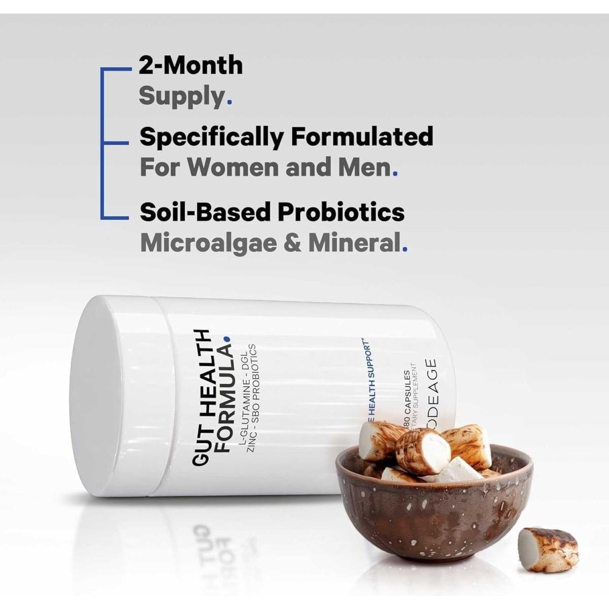 Natural Gut Support Supplement - 180 Vegan Capsules