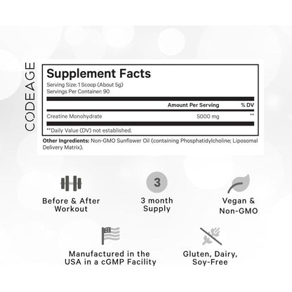 Pure Creatine Powder Supplement 90 Servings