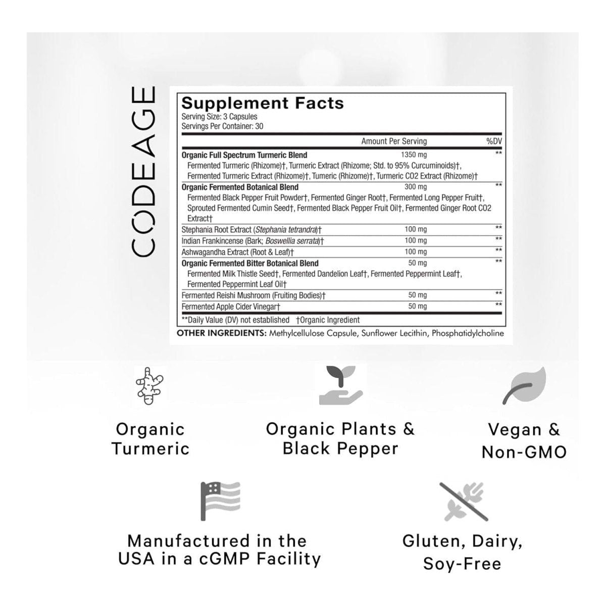 Natural Turmeric Capsules with Curcumin and Herbal Extracts