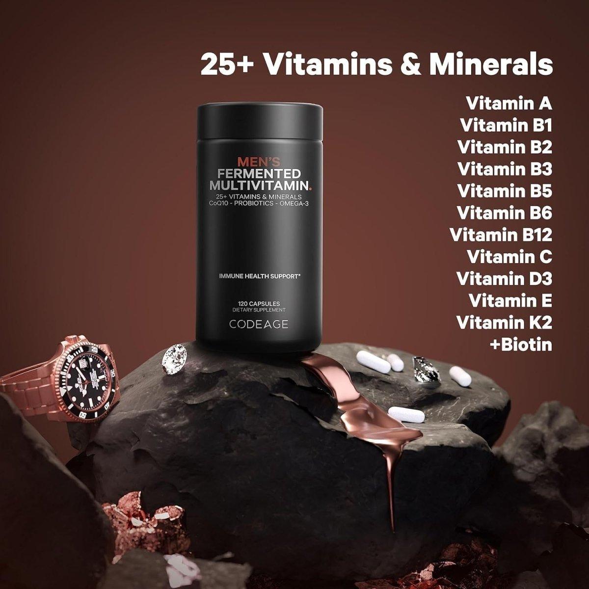 Natural Men's Daily Multivitamin Supplements with Probiotics