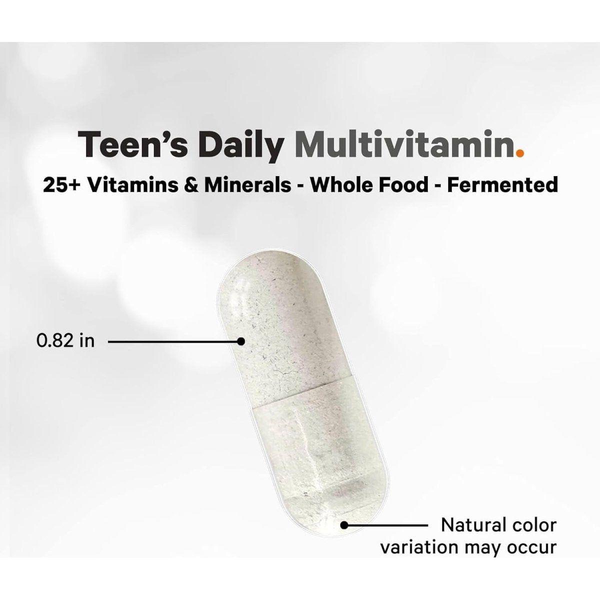 Natural Teen Multivitamin Supplement - 60 Capsules