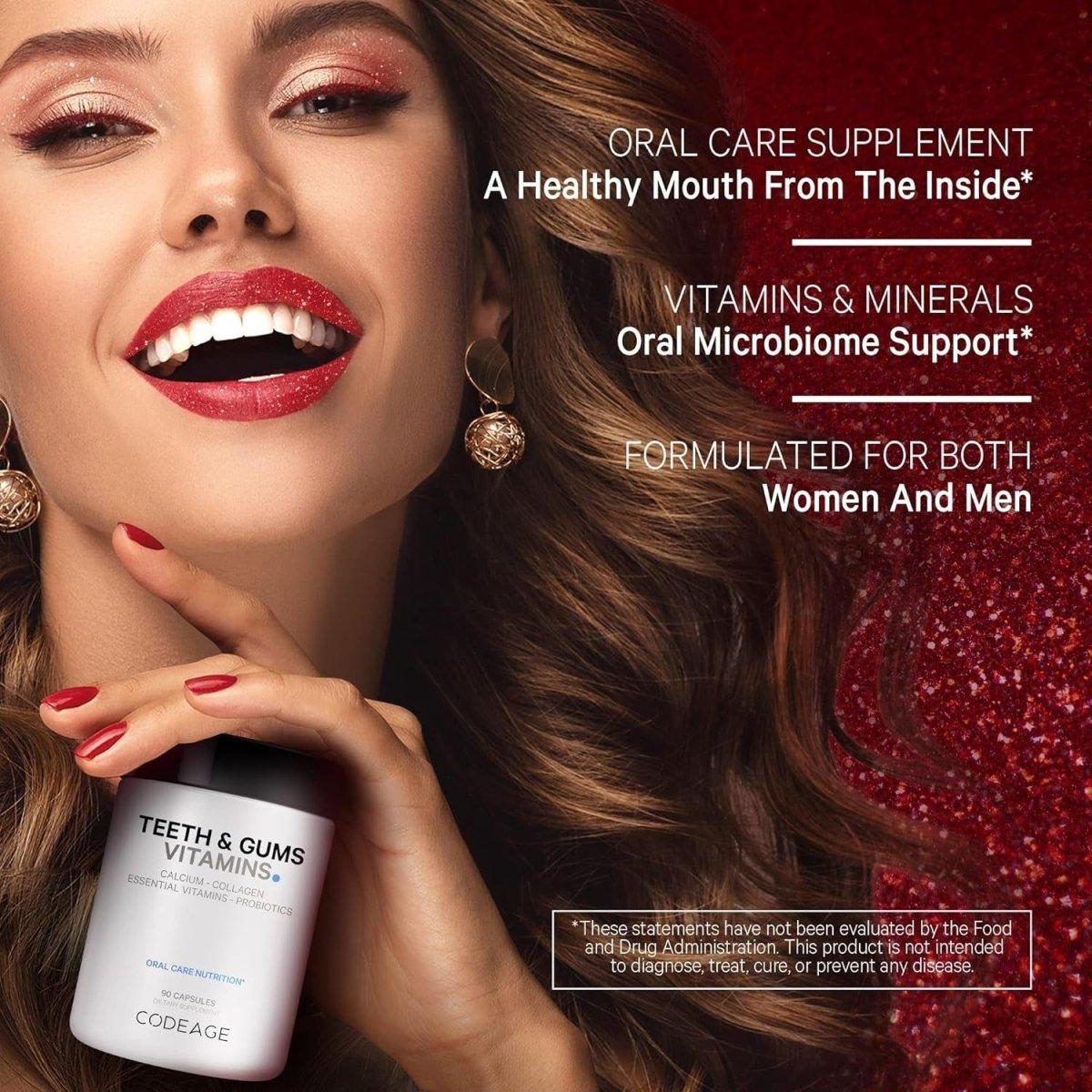 Natural Teeth & Gum Supplements with Calcium & Probiotics