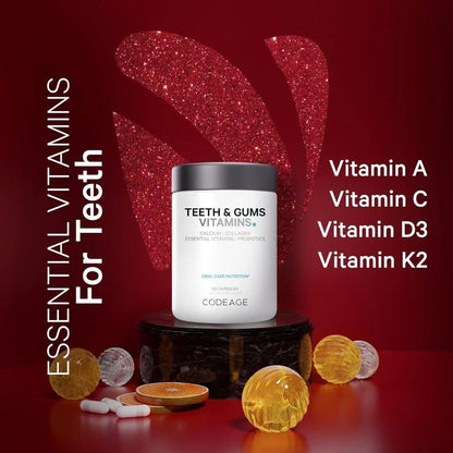 Natural Teeth & Gum Supplements with Calcium & Probiotics