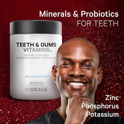 Natural Teeth & Gum Supplements with Calcium & Probiotics