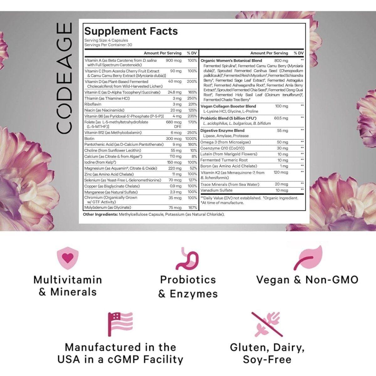 Premium Womens Multivitamin Supplement 120 Vegan Caps