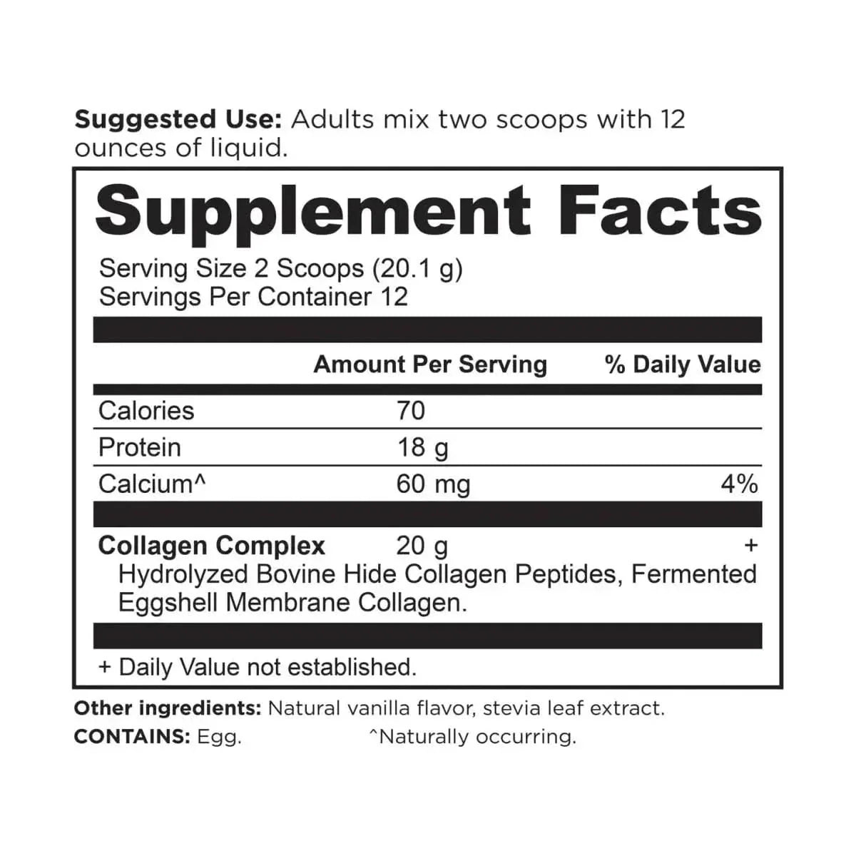 Natural Collagen Protein Powder - Vanilla Flavor