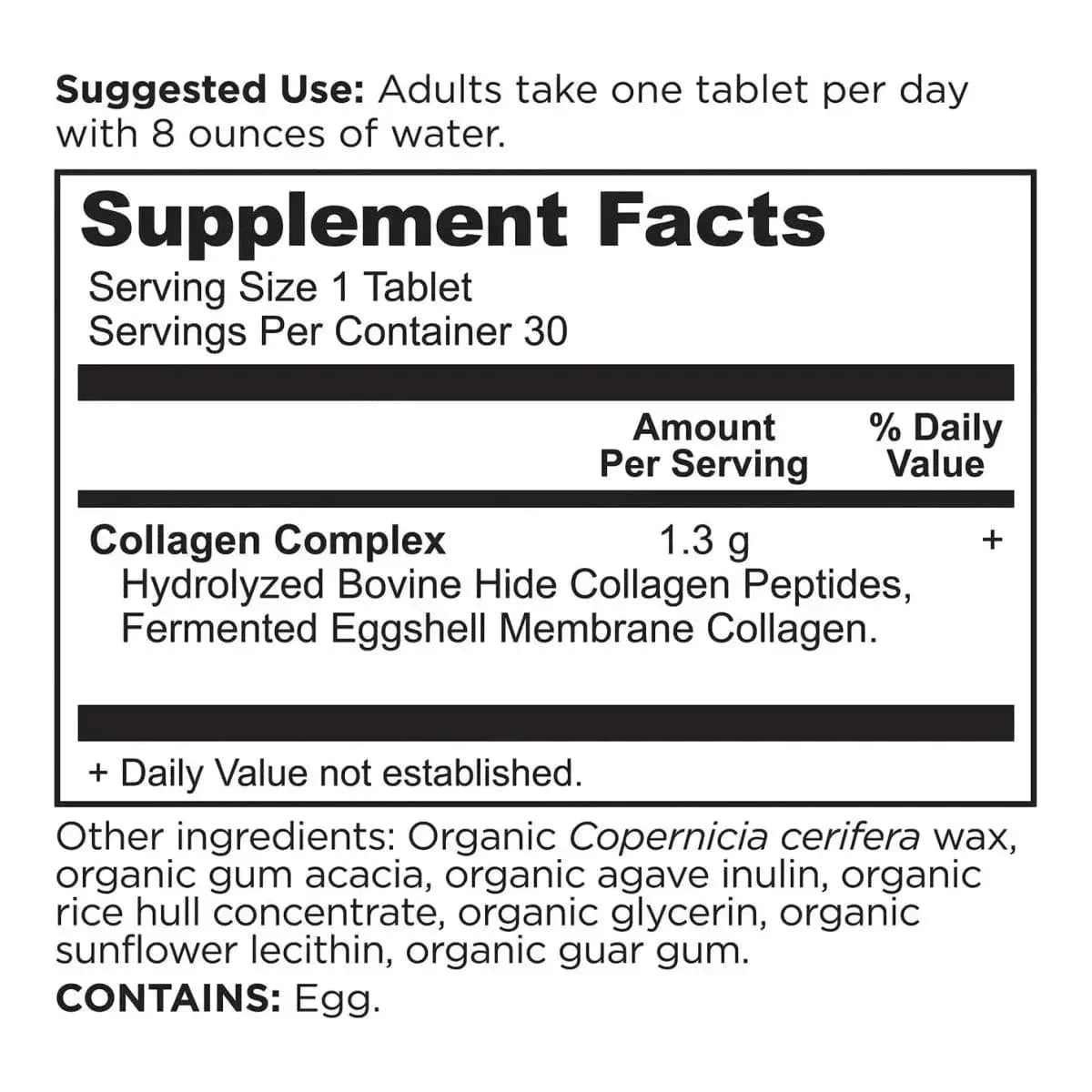 Natural Collagen Peptides Supplement Tablets