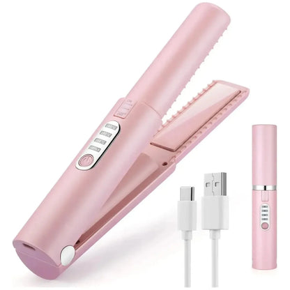 Portable 2-in-1 Hair Straightener and Curler