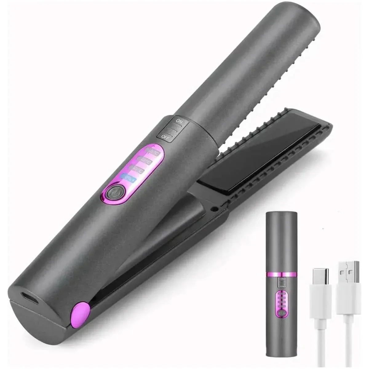 Portable 2-in-1 Hair Straightener and Curler
