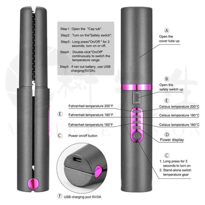 Portable 2-in-1 Hair Straightener and Curler