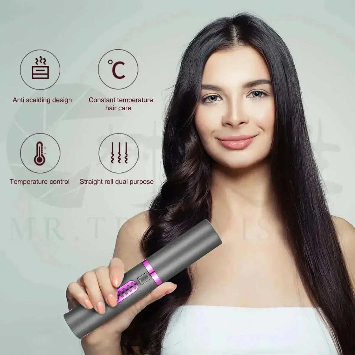 Portable 2-in-1 Hair Straightener and Curler