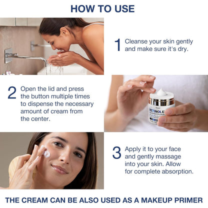 Natural Anti Aging Face Cream with Retinol and Hyaluronic Acid