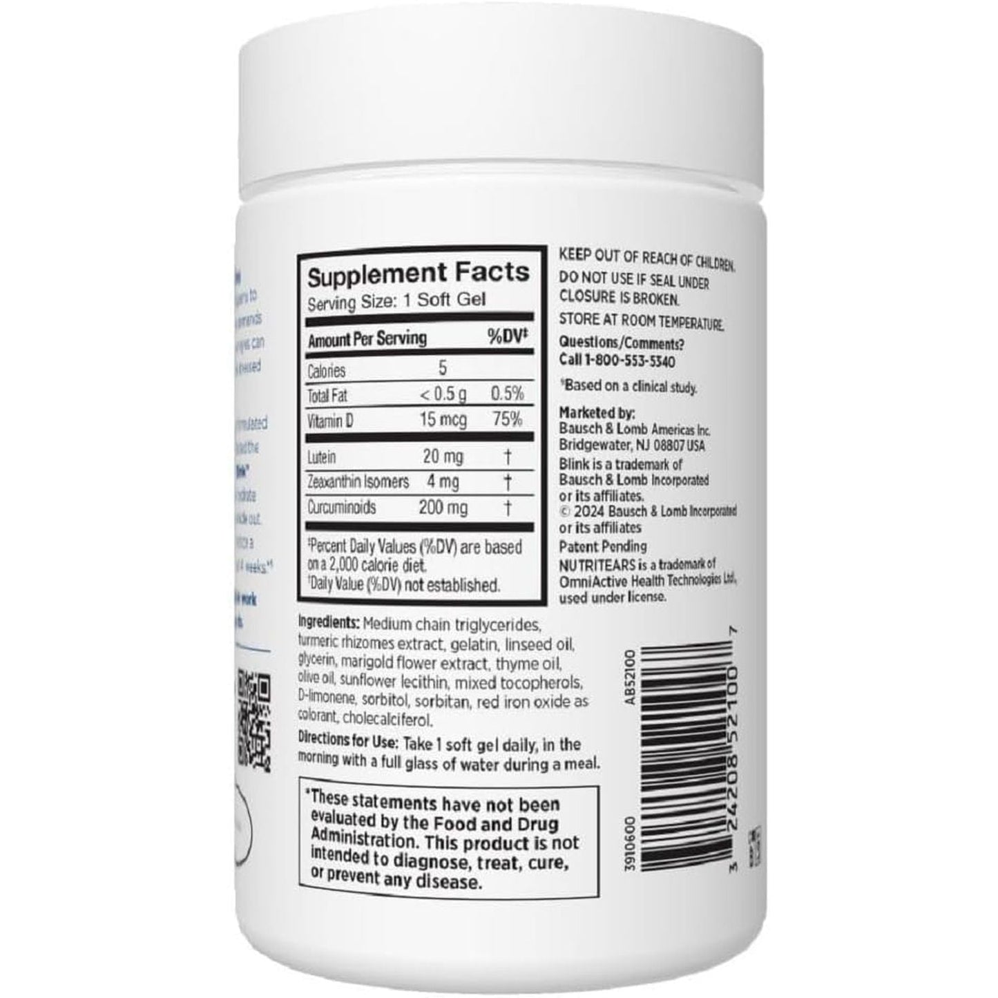 Natural Eye Moisture Softgels - Internal Eye Care