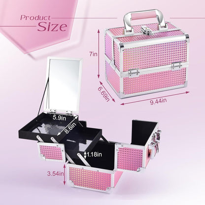 Portable Pink Travel Makeup Storage Case