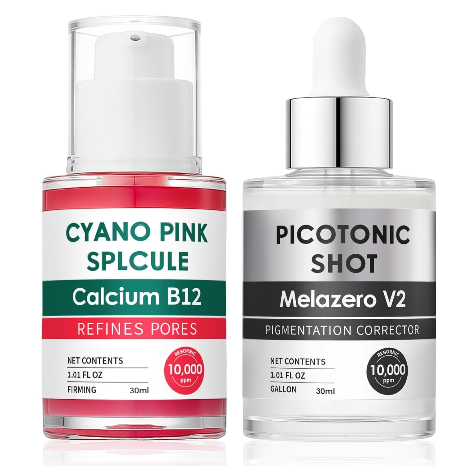 Glowing Skin Serum Duo Set, Pore Minimizing & Brightening - Mycosmeticslondon