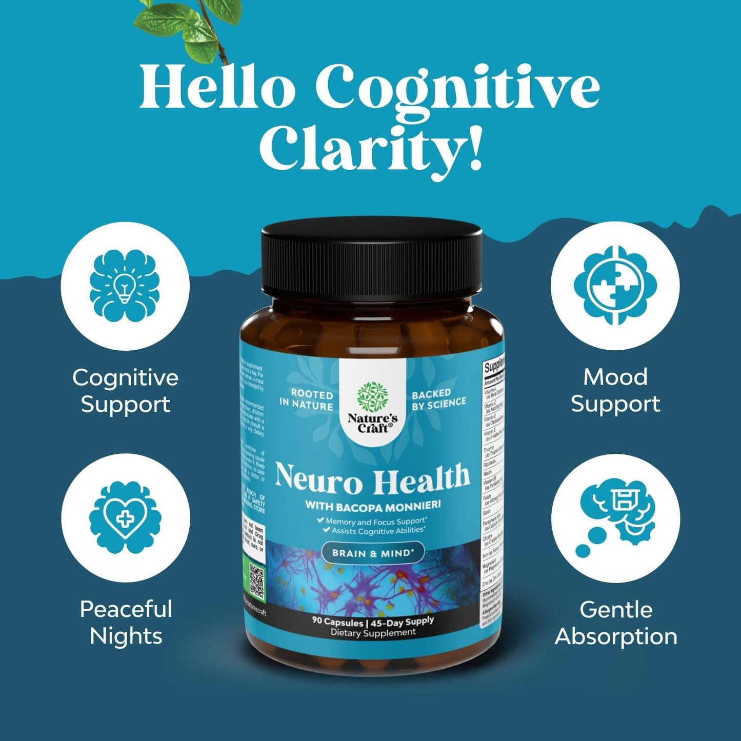 Brain Boost Supplement 90 Count - Mental Clarity & Focus