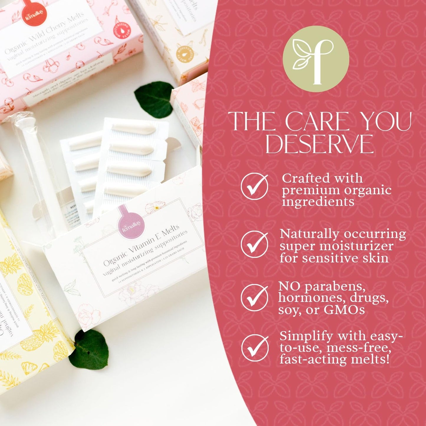 Natural Vaginal Moisturizer Suppositories for Women