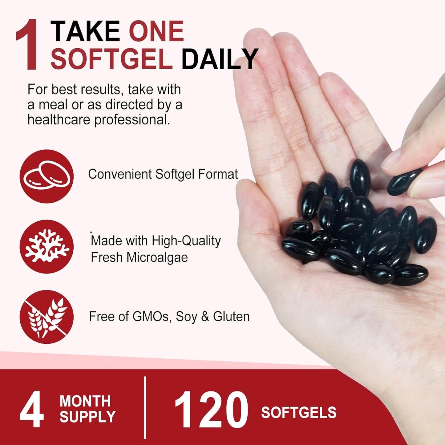 Natural Astaxanthin 12mg Softgels for Eyes and Skin