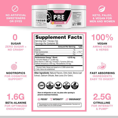 Natural Pink Lemonade Pre Workout Booster