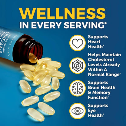 Premium Omega-3 Fish Oil Softgels for Heart Health