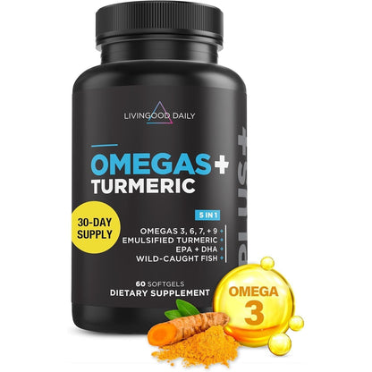 Heart Healthy Omega Softgels with Turmeric Supplement - Mycosmeticslondon