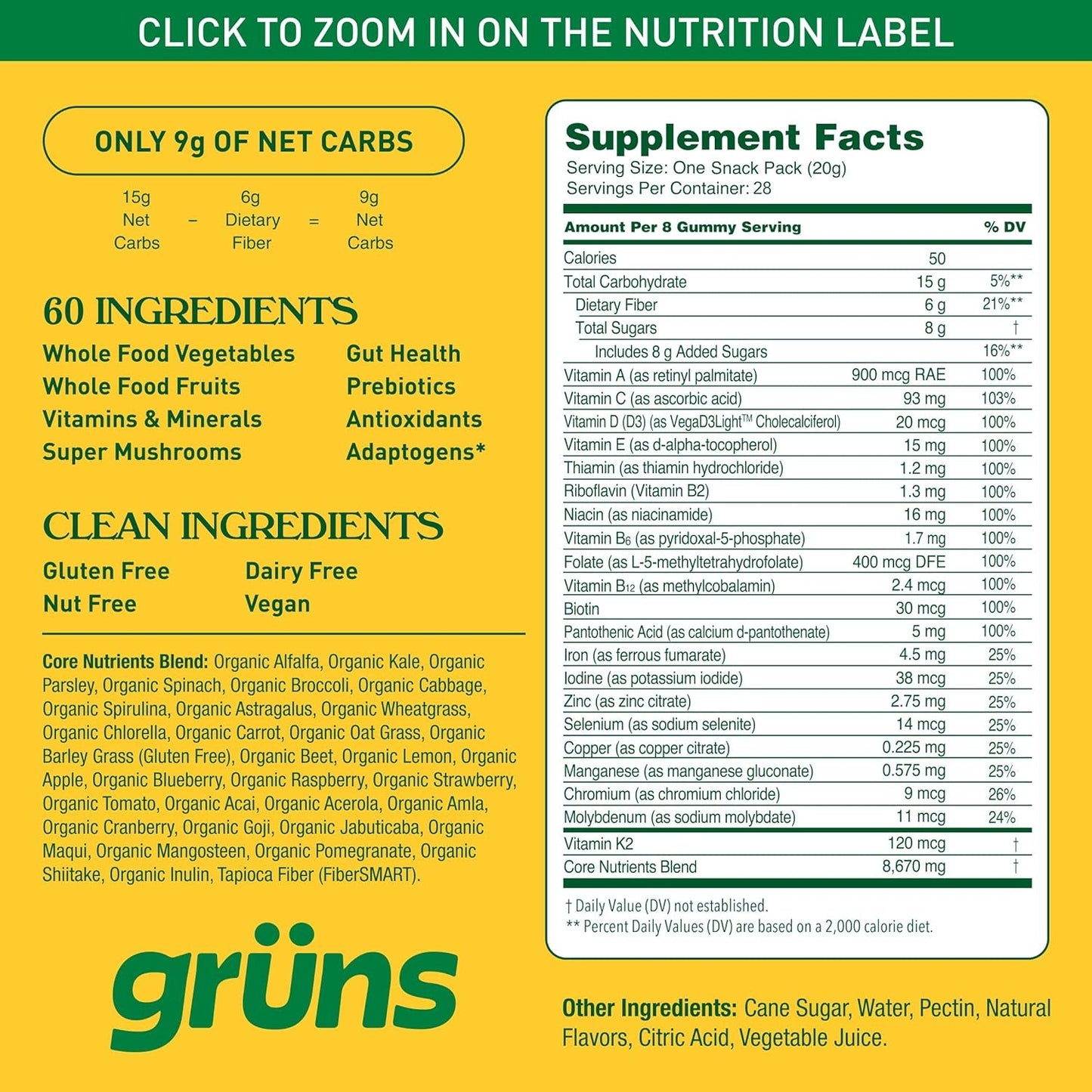Delicious Green Superfood Gummy Vitamins
