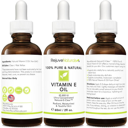 Natural Vitamin E Oil for Glowing Skin Care