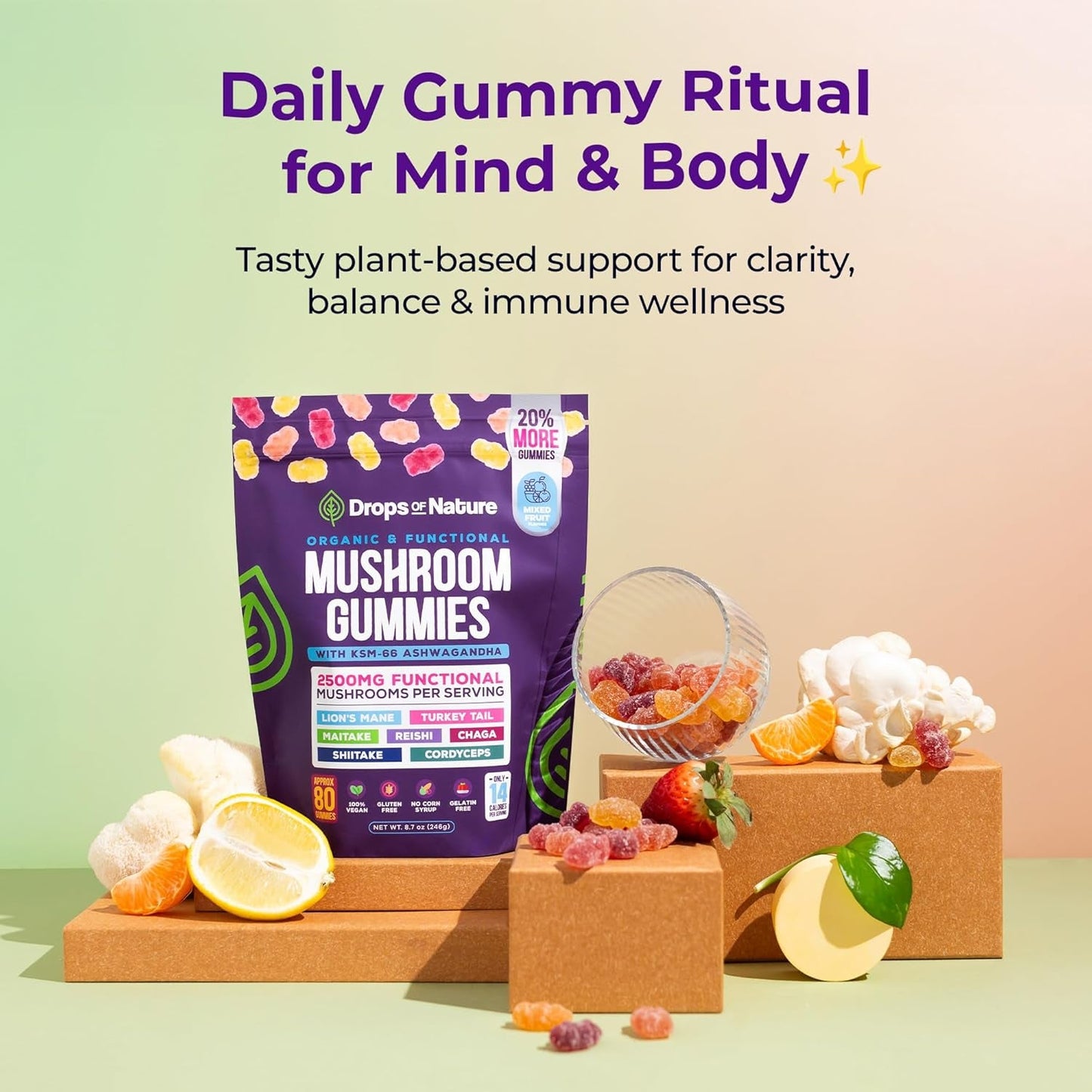 Natural Immune Boost Mushroom Gummies