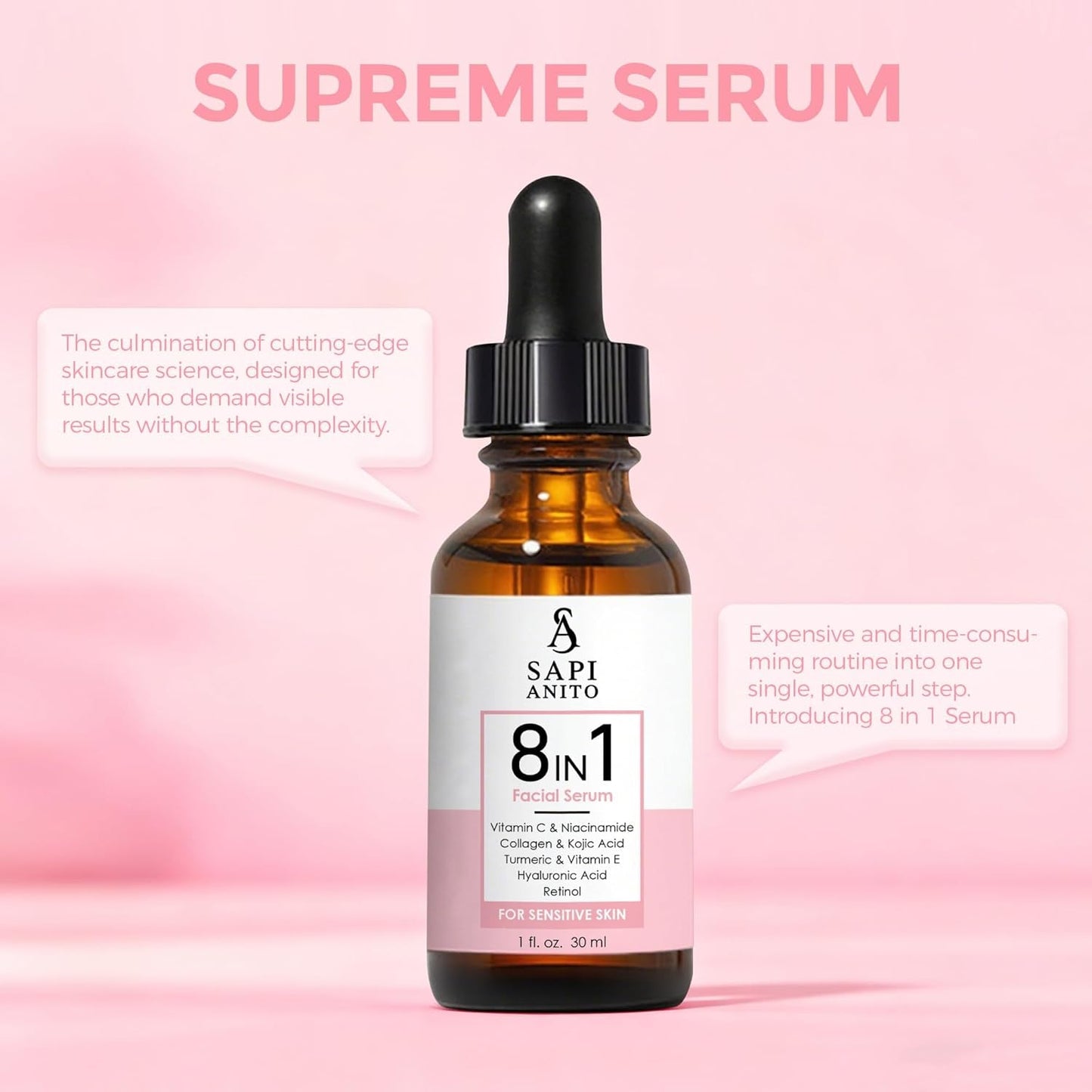 Advanced 8 in 1 Face Serum 30ml - Brightening Moisturizer
