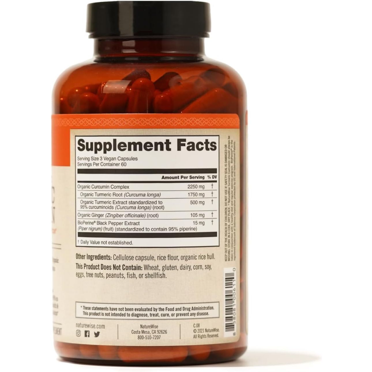 Premium Turmeric Supplement 2250mg - 180 Capsules