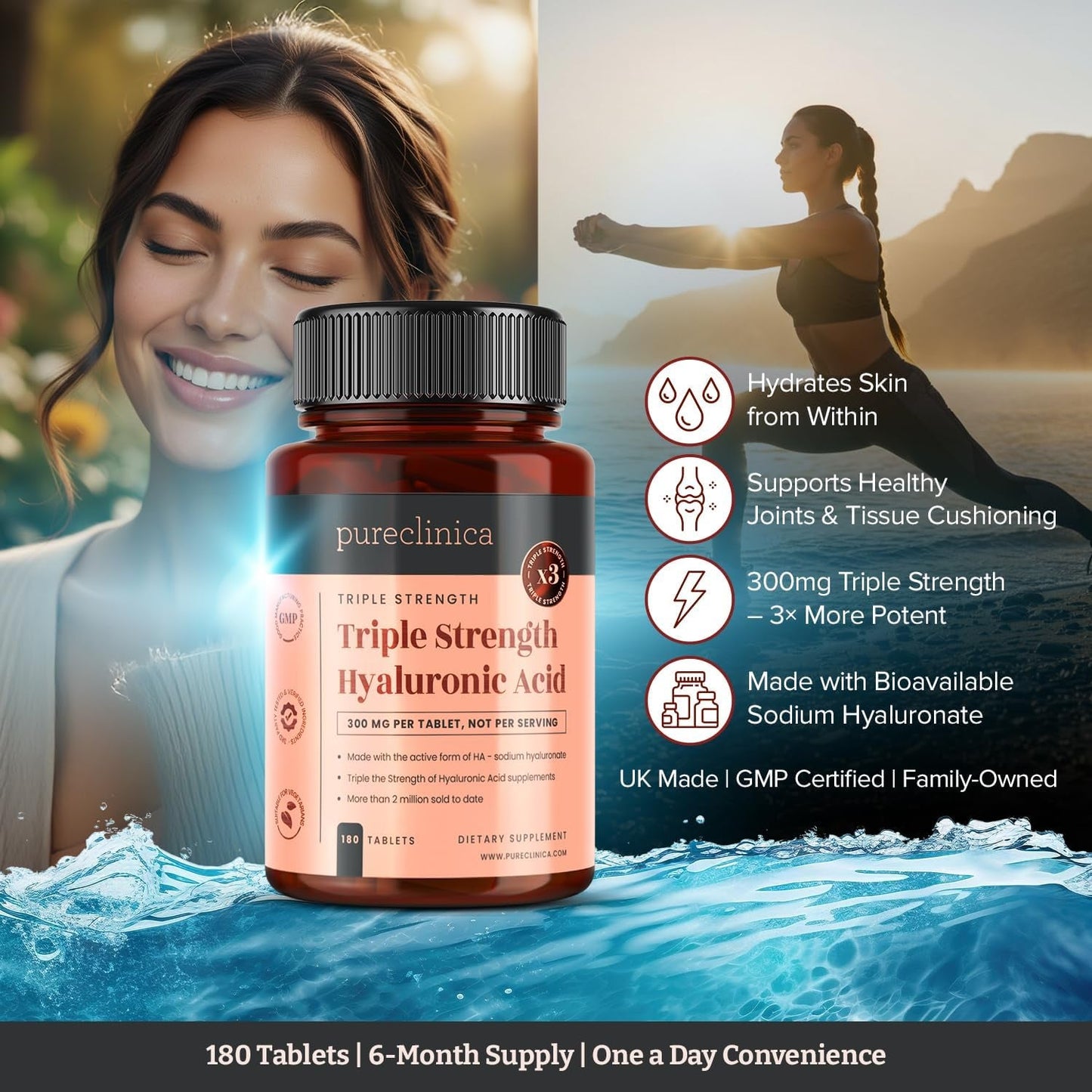 Intensive Hydrating HA 180 Tablets Plump Skin Supplement