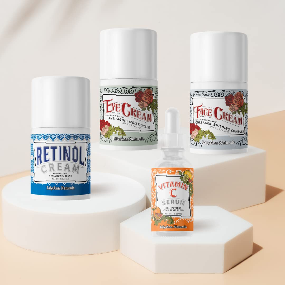 Natural Anti Aging Skincare Kit with Retinol Creams