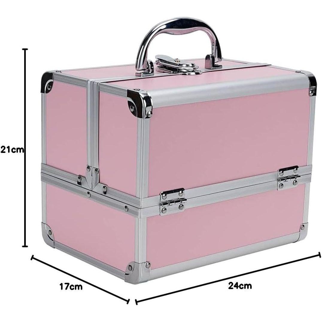 Portable Cosmetic Storage Box with Mirror