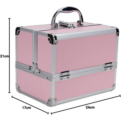 Portable Cosmetic Storage Box with Mirror