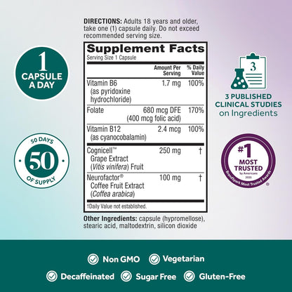Brain Health Supplement 50 Ct - Memory & Focus Booster