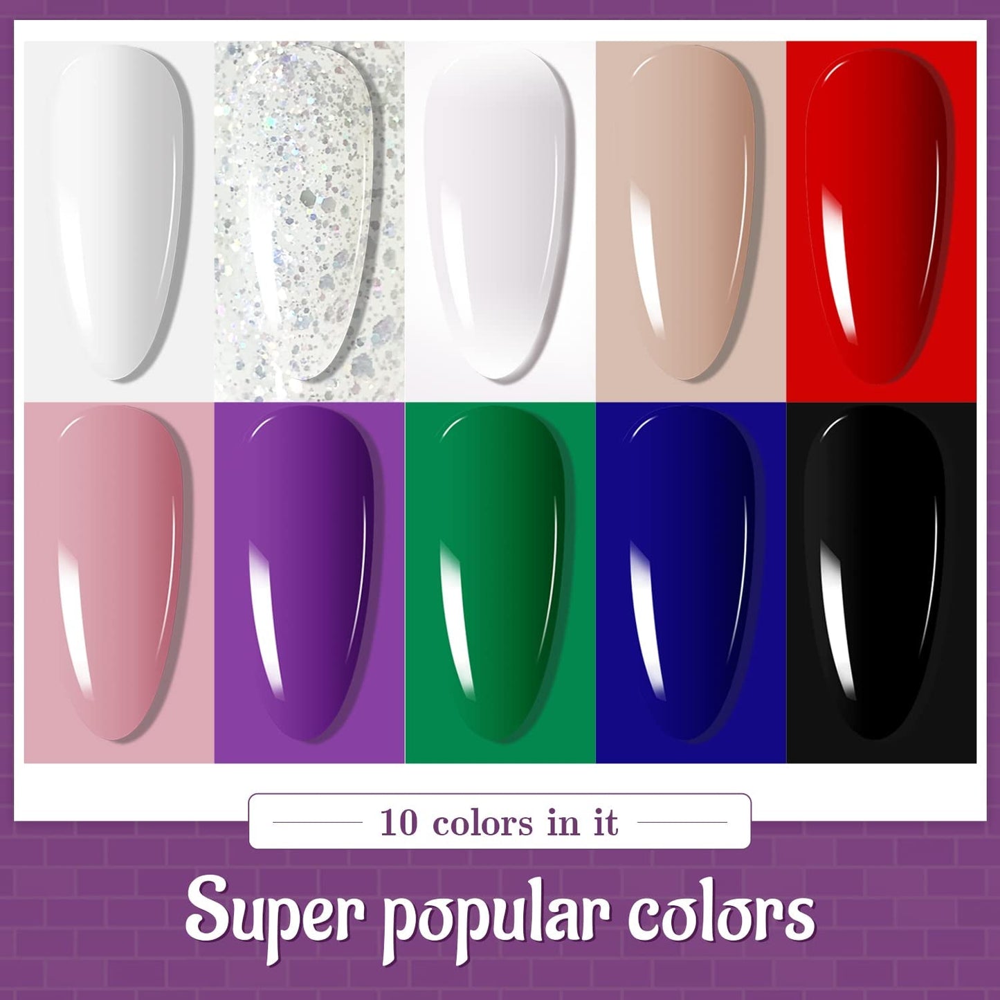 Complete Nail Art Kit with 55 Shades and UV Lamp