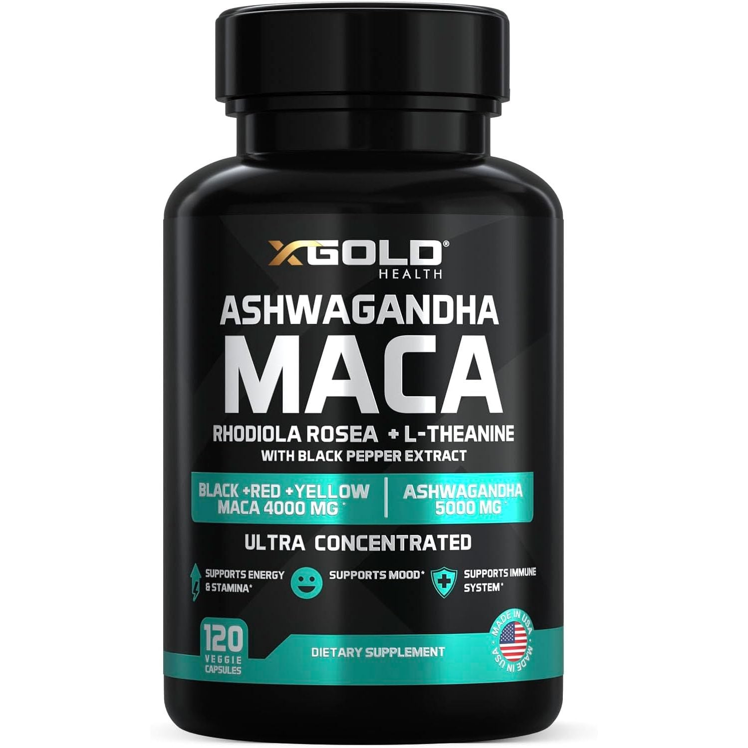 Natural Ashwagandha Maca Supplement Capsules - Mycosmeticslondon