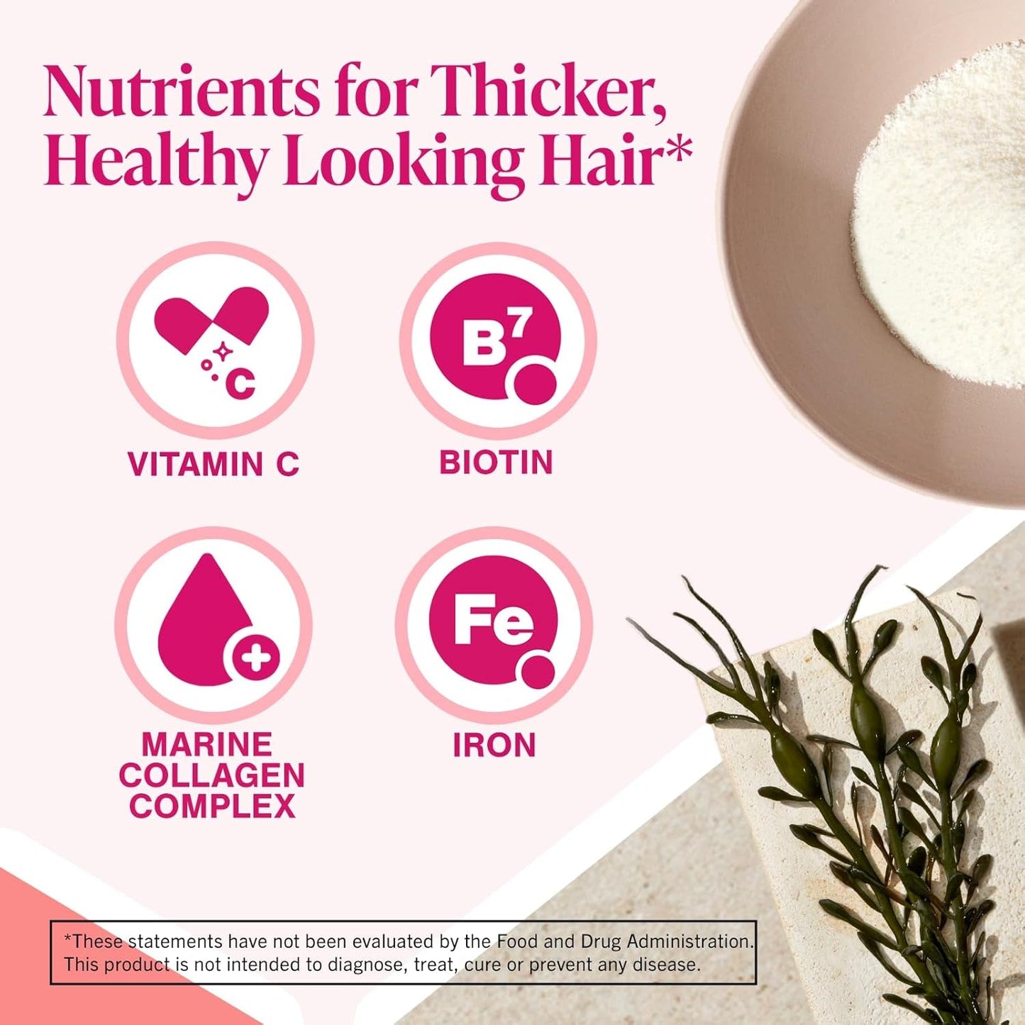 Natural Hair Thickening Vitamins for Women - 180 Tablets