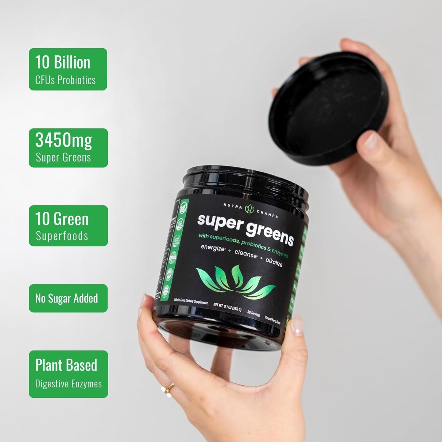 Green Food Supplement Powder - Natural Berry 30 Servings