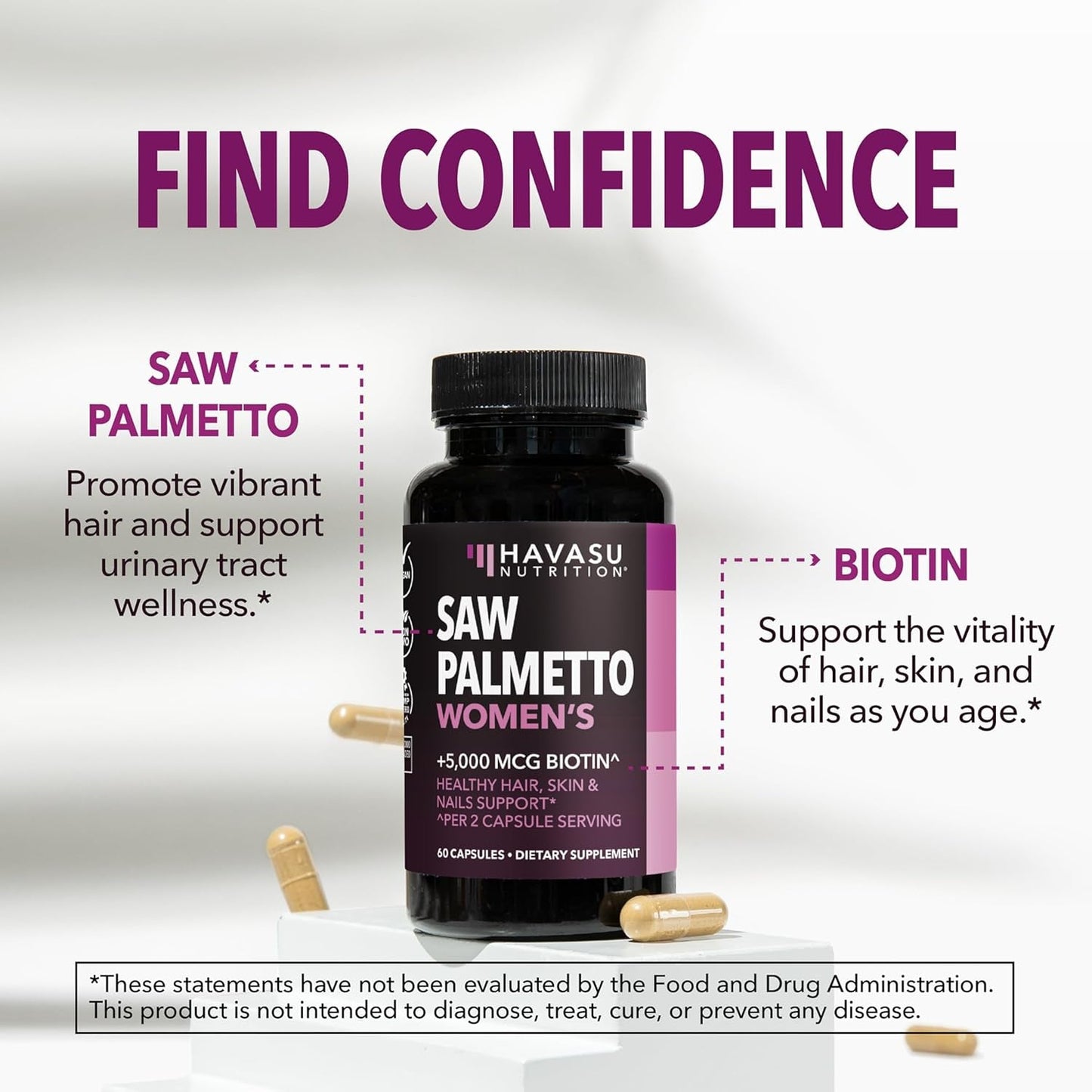Natural Hair Skin Nail Vitamins for Women - 60 Capsules