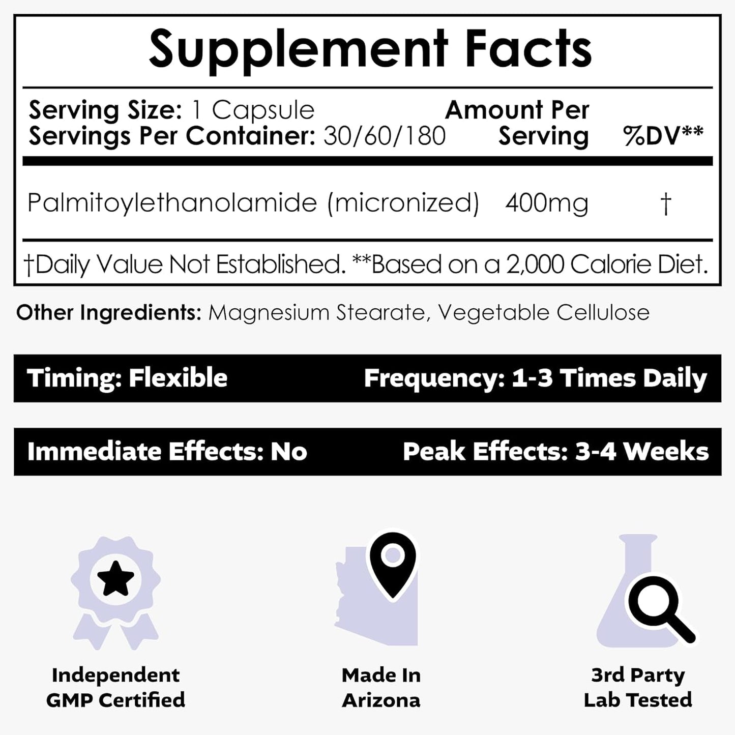 Natural Pain Relief Nerve Support Capsules 400mg
