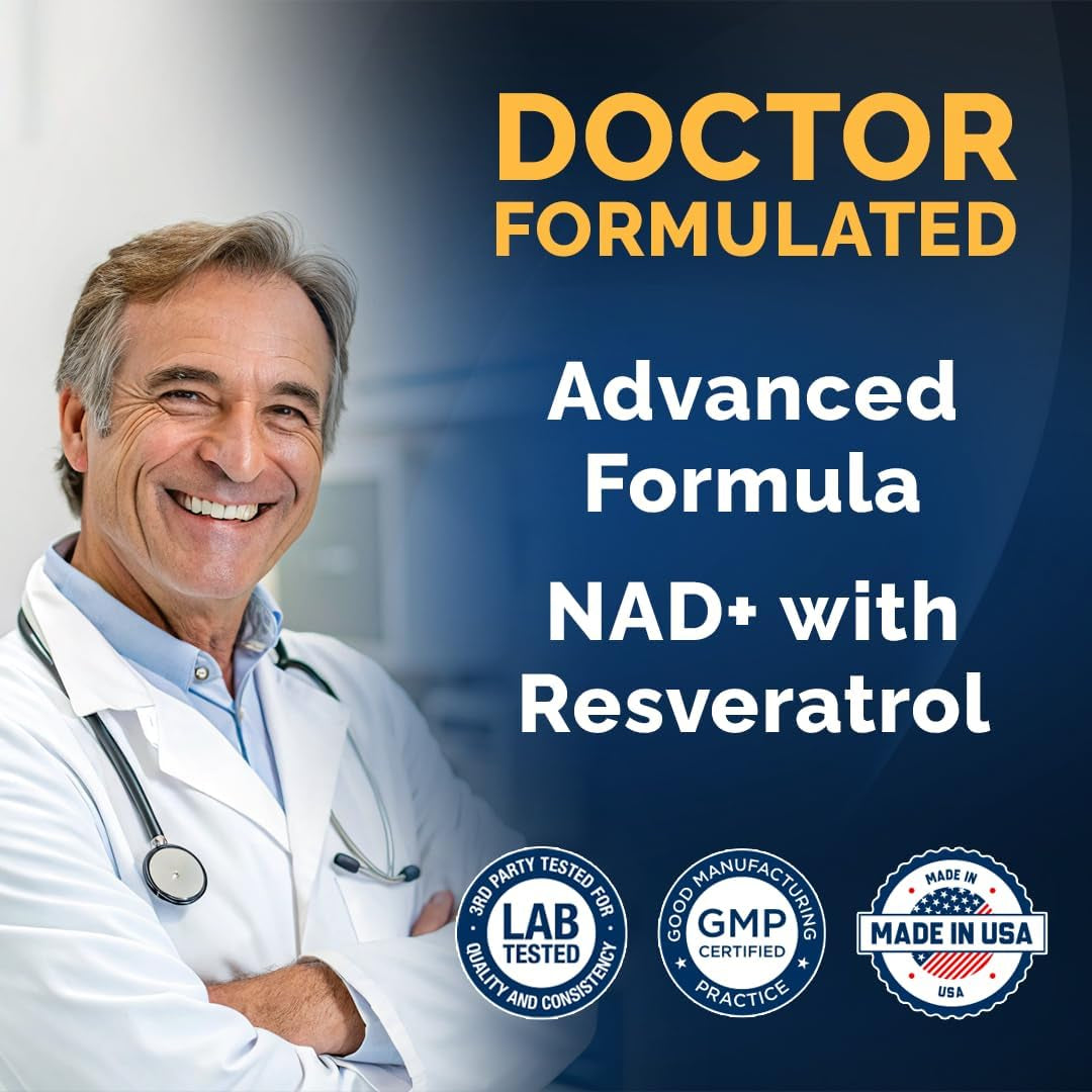 Anti Aging NAD+ Supplement with Resveratrol Capsules