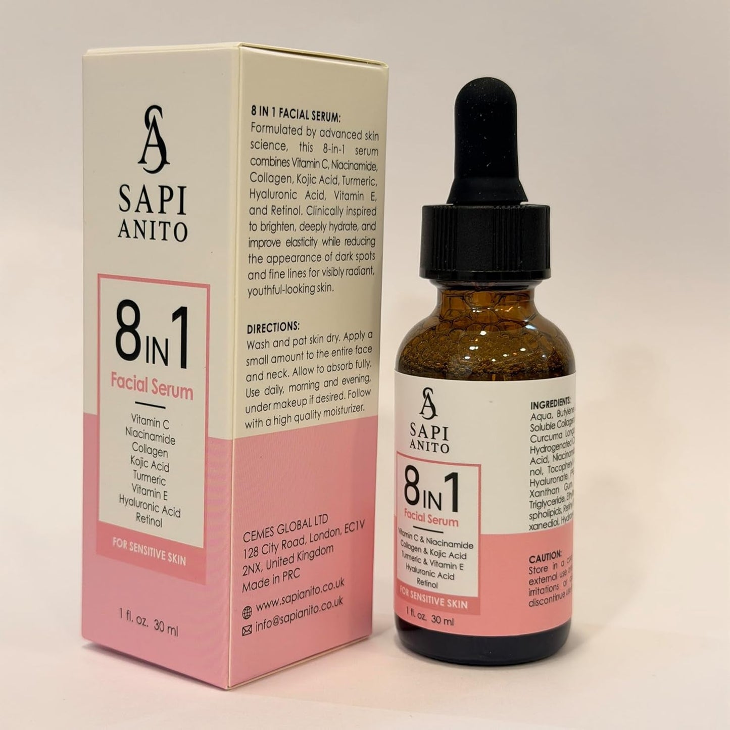 Advanced 8 in 1 Face Serum 30ml - Brightening Moisturizer