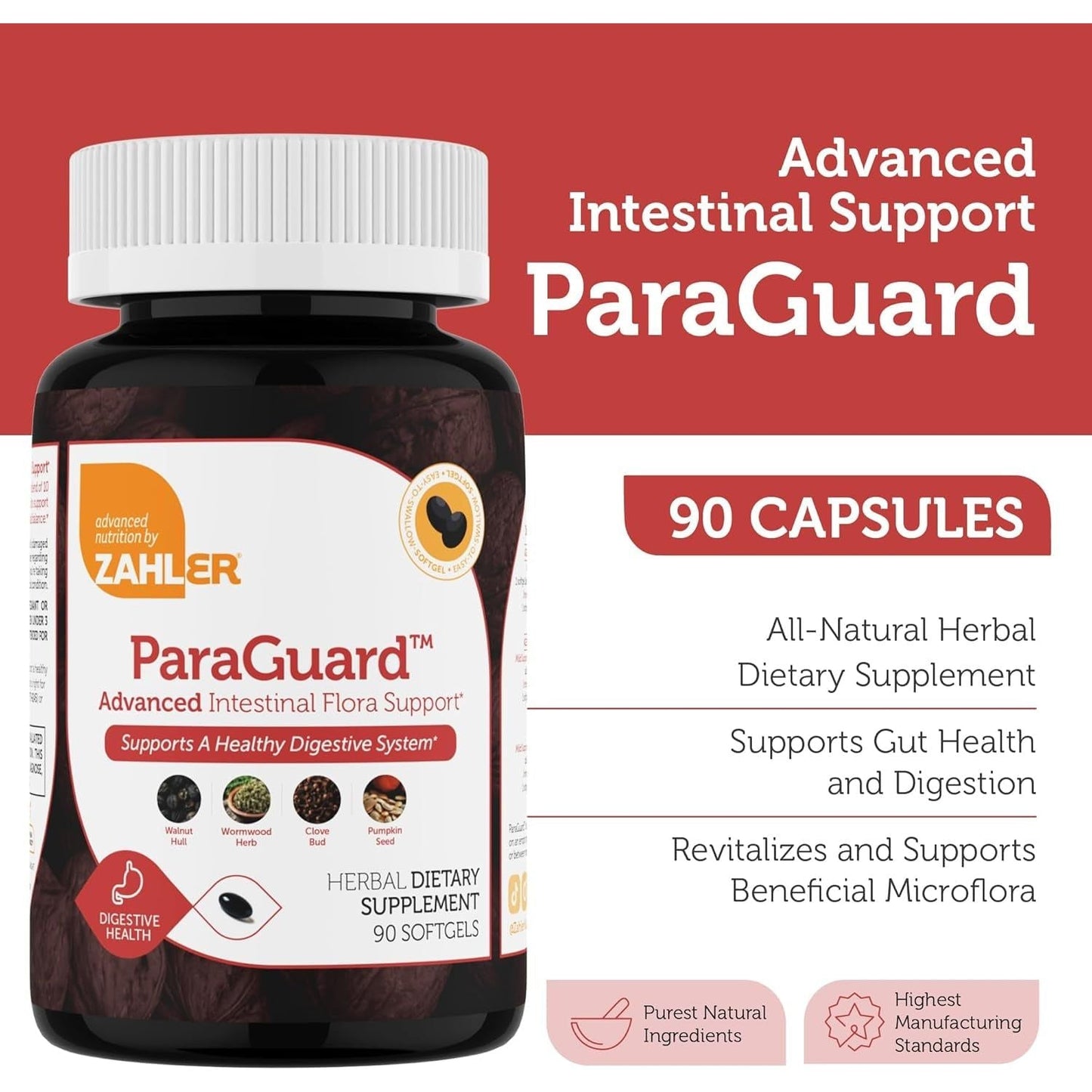 Natural Gut Health Supplement - 90 Softgels