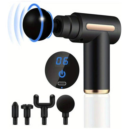 Compact Electric Massager Gun - Rechargeable Deep Tissue Massage Tool
