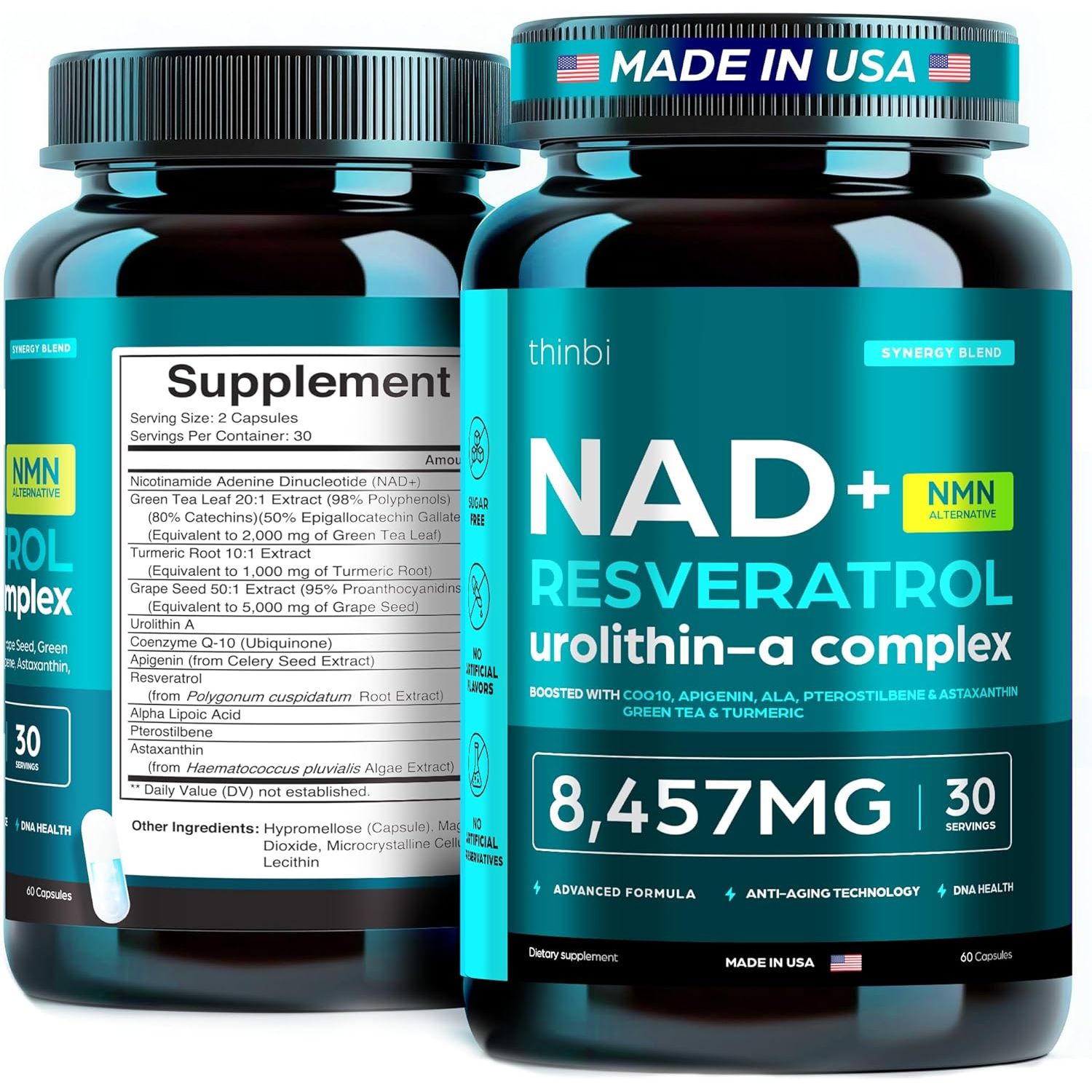 Natural Energy Boost NAD+ Capsules for Anti Aging - Mycosmeticslondon