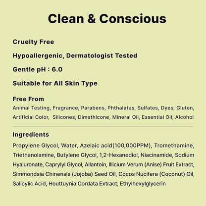 Natural Acne Treatment Serum 10% Azelaic Acid