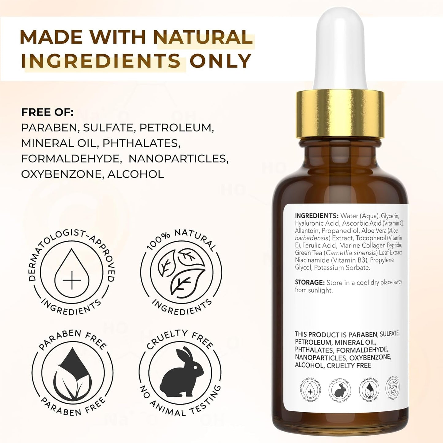 Natural Vitamin C Face Serum - Anti Aging Moisturizer