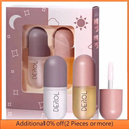 Natural Lip Enhancer Kit | Vegan Day Night Care - Mycosmeticslondon