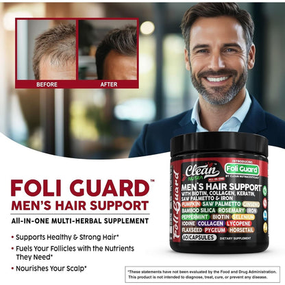 Natural Hair Growth Vitamins for Men - Biotin & Collagen